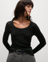 Marks & Spencer "Cotton Rich Ribbed Scoop Neck Top"